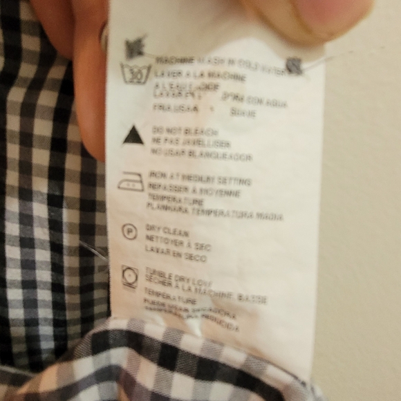M. Banisti Men's black, gray and white checkered dress shirt Xlarge - Picture 5 of 6
